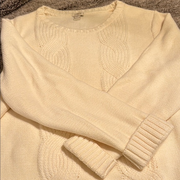 J Crew Cable Knit Cream Sweater - Picture 4 of 5